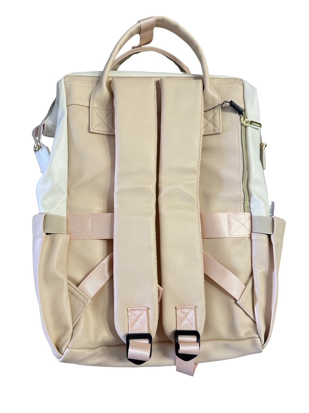 Women's Two-Tone Cream & Blush Backpack - Picture 2 of 6